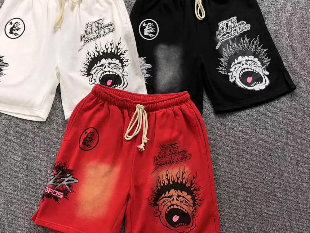 HELLSTAR White Eye Print Shorts - alternate angle