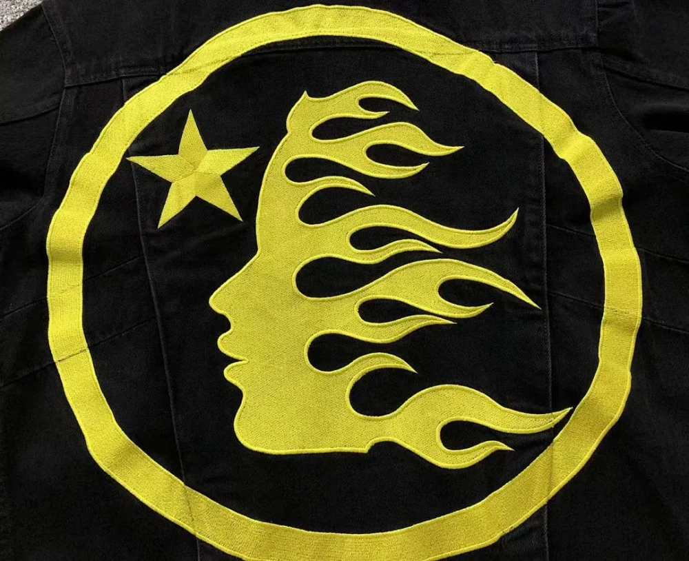 HELLSTAR Black Yellow Circle Logo Jacket - alternate angle