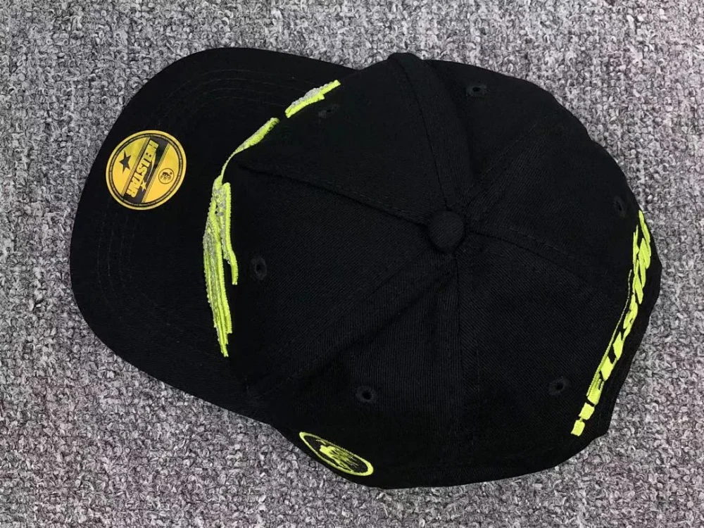 HELLSTAR Black Green Flame Cap - styled shot