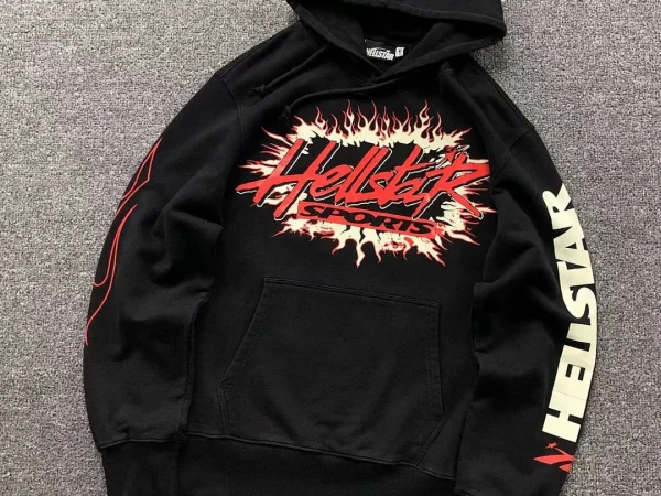 HELLSTAR Black Red Circle Logo Hoodie - second colorway