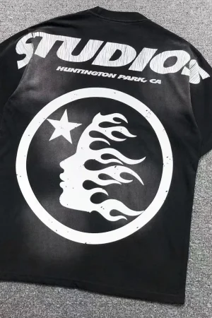HELLSTAR Black Studios Circle Logo T-Shirt