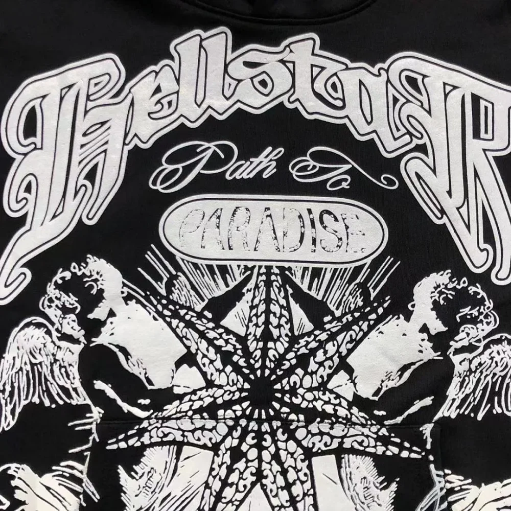 HELLSTAR Black Gothic Angels Path to Paradise Hoodie - second colorway