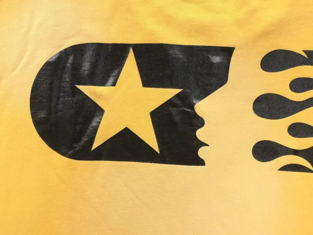 HELLSTAR Yellow Washed Black Logo Crewneck - size reference
