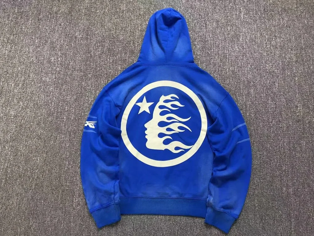 HELLSTAR Blue White Circle Logo Hoodie Set - alternate angle