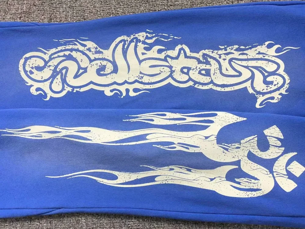 HELLSTAR Blue White OM Flared Pants - alternate angle