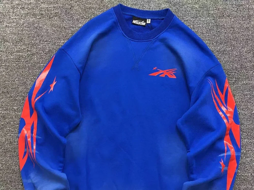 HELLSTAR Blue Red HS Logo Crewneck - second colorway