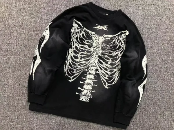HELLSTAR Black White Skeleton Long Sleeve - full look