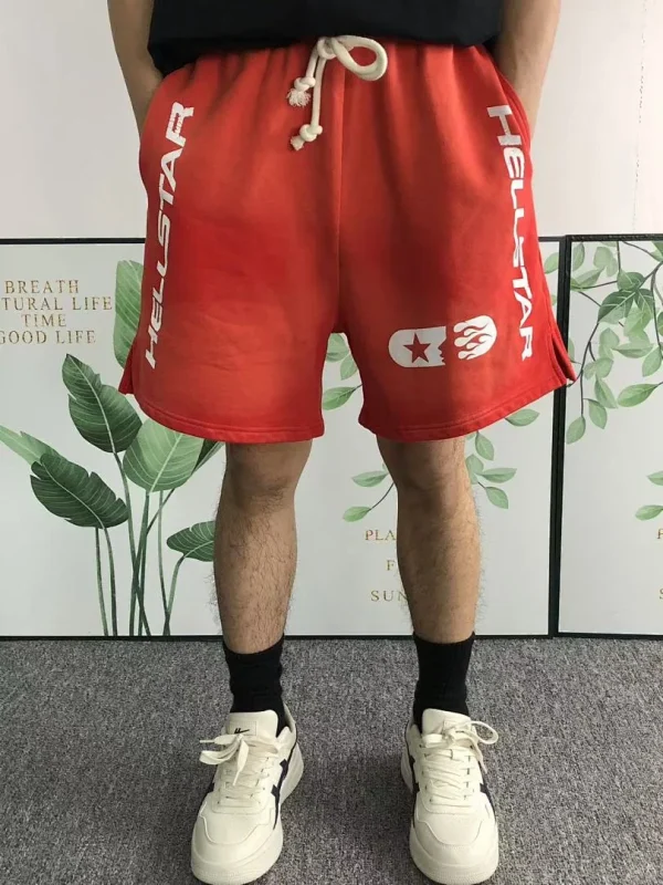 HELLSTAR Red Hellstar White Letters Shorts - print detail