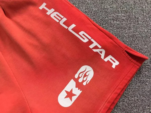 HELLSTAR Red Hellstar White Letters Shorts - styled shot