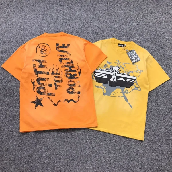 HELLSTAR Orange Black Path T-Shirt - front view