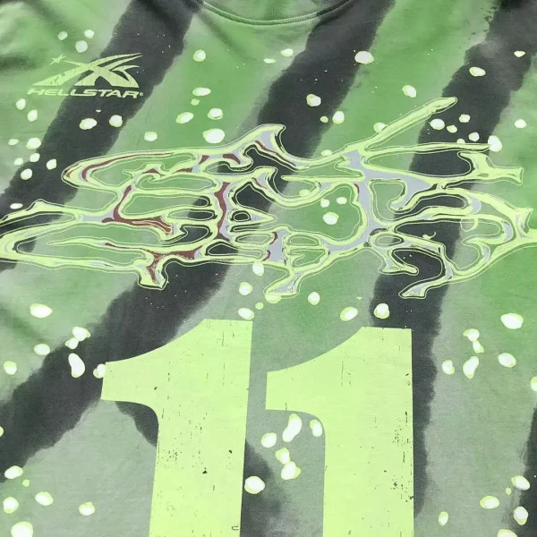 HELLSTAR Green Number 11 Jersey - fabric detail