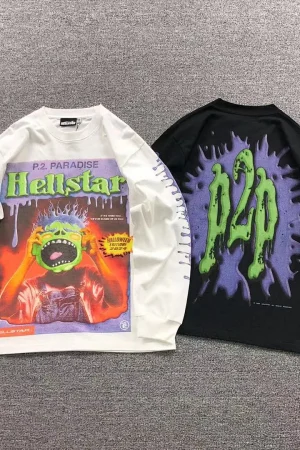 HELLSTAR White Colorful Poster Long Sleeves Long Sleeve