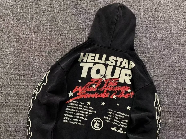 HELLSTAR Black White Tour Back Hoodie - size reference