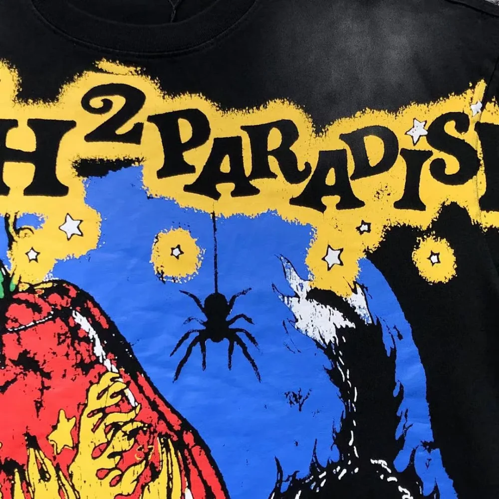 HELLSTAR Black Path 2 Paradise Devil Girl T-Shirt - fabric detail