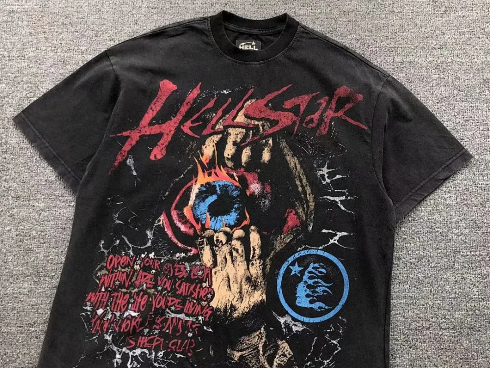 HELLSTAR Black Red Inferno Eye T-Shirt - styled shot