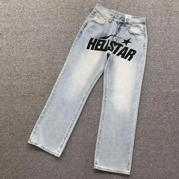 HELLSTAR Light Blue Hellstar Print Jeans - front view