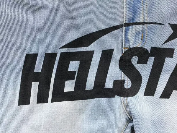 HELLSTAR Light Blue Hellstar Print Jeans - fabric detail