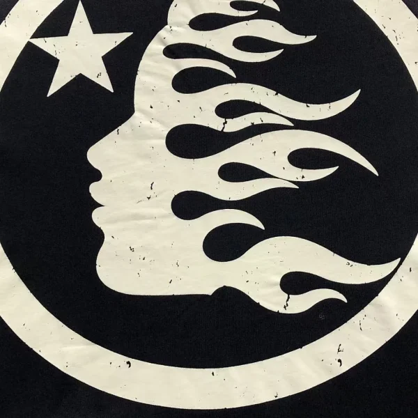 HELLSTAR Black Cream Big Circle Logo T-Shirt - second colorway