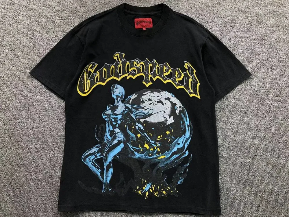 GODSPEED Cream Earth Hug GS Logo T-Shirt - size reference