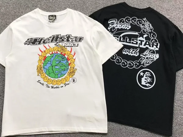 HELLSTAR White Green Earth T-Shirt - alternate angle