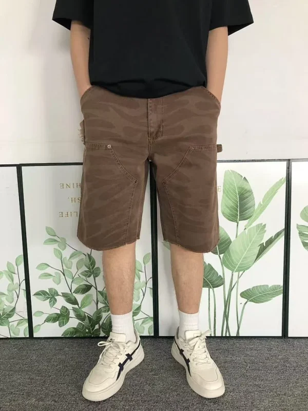 HELLSTAR Brown Cargo Shorts - print detail