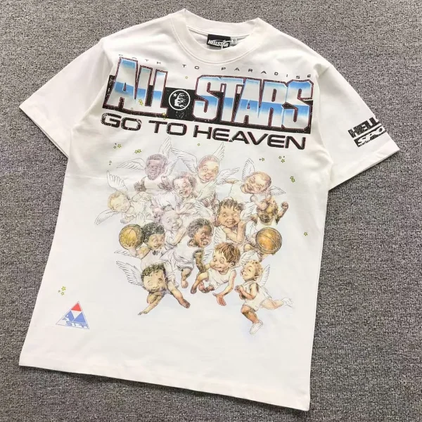 HELLSTAR White All Stars Go to Heaven T-Shirt - front view
