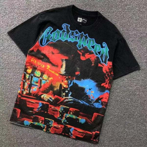 GODSPEED Black Street Fire Scene T-Shirt - front view