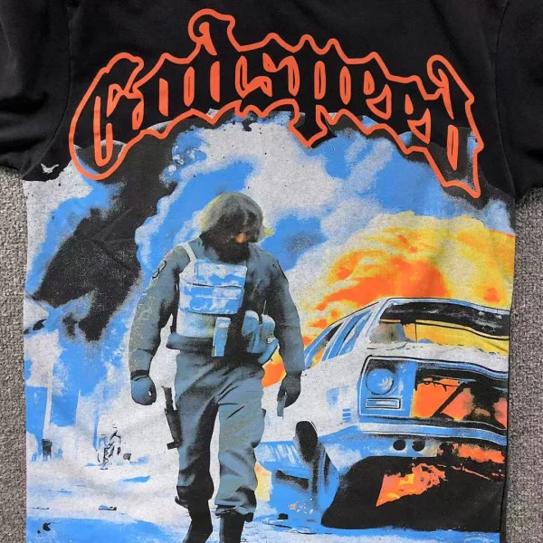 GODSPEED Black White Rally Car T-Shirt - styled shot