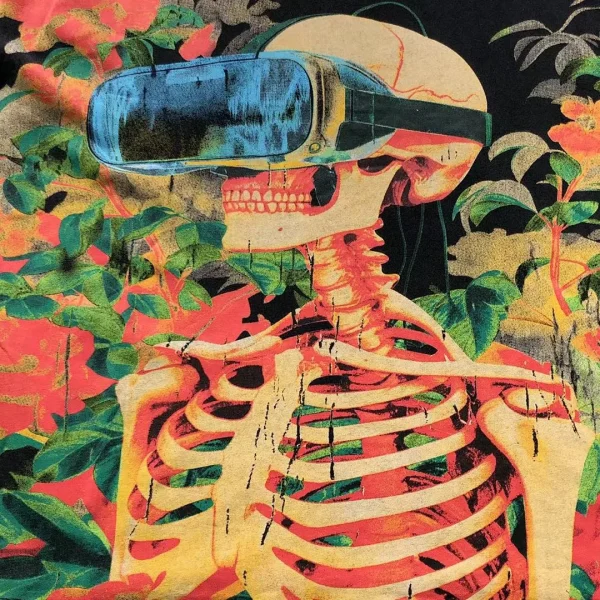 GODSPEED Black Tropical Skeleton Flowers T-Shirt - second colorway
