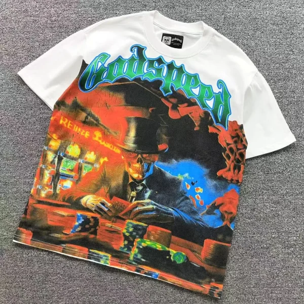 GODSPEED White Casino Night Neon T-Shirt - front view