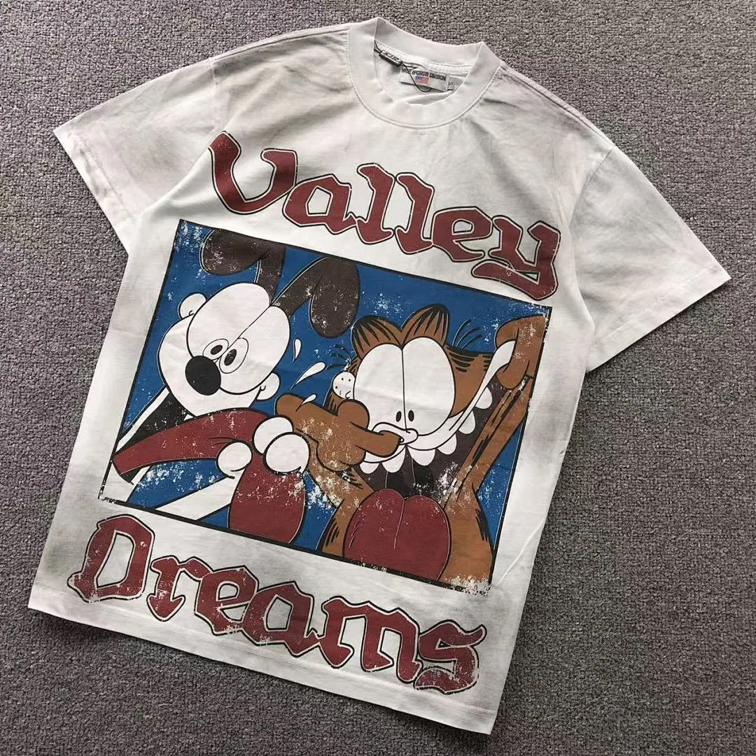 VALLEY White Cartoon Cat & Dog Valley Dreams T-Shirt - photo 1
