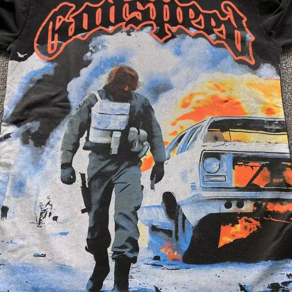 GODSPEED Black White Rally Car Long Sleeve - fabric detail