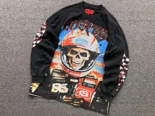 GODSPEED White Racing Helmet Skull Long Sleeve - second colorway