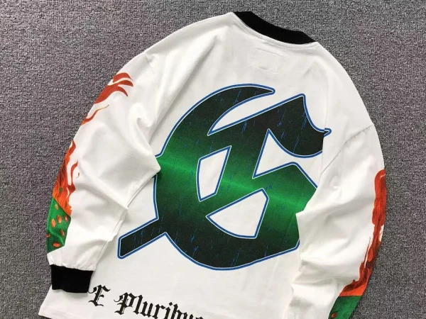 GODSPEED White GS Logo E Pluribus Unum Long Sleeve - fabric detail