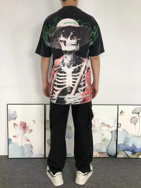 GODSPEED Black Skeleton Red Suit Green Hat - full look