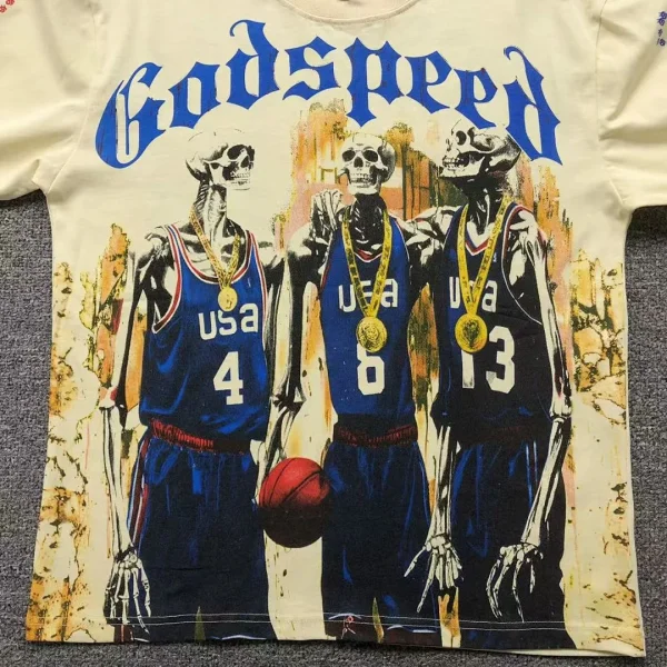 GODSPEED Cream Skeleton USA Basketball Long Sleeve - fabric detail