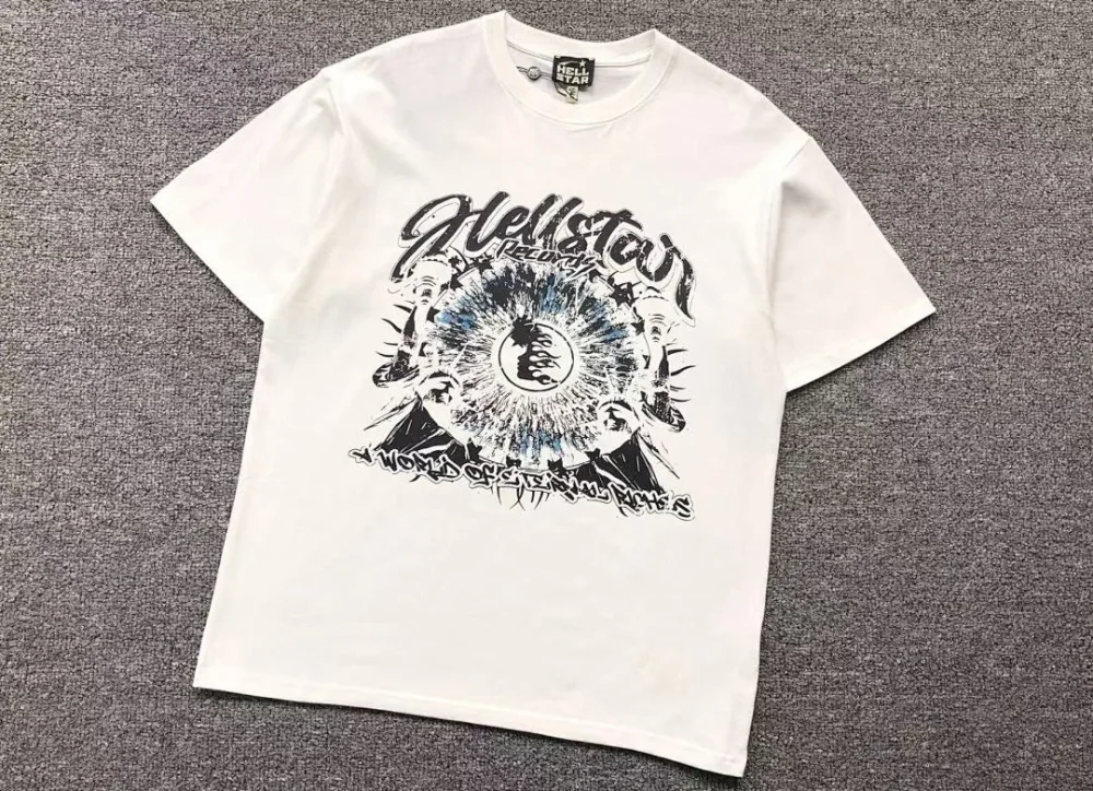 HELLSTAR White Blue Planet T-Shirt - size reference