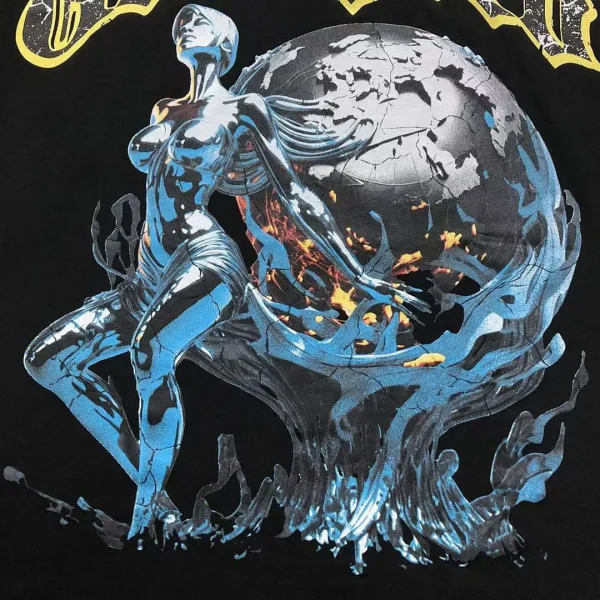 GODSPEED Black Chrome Skeleton Earth Hug T-Shirt - second colorway