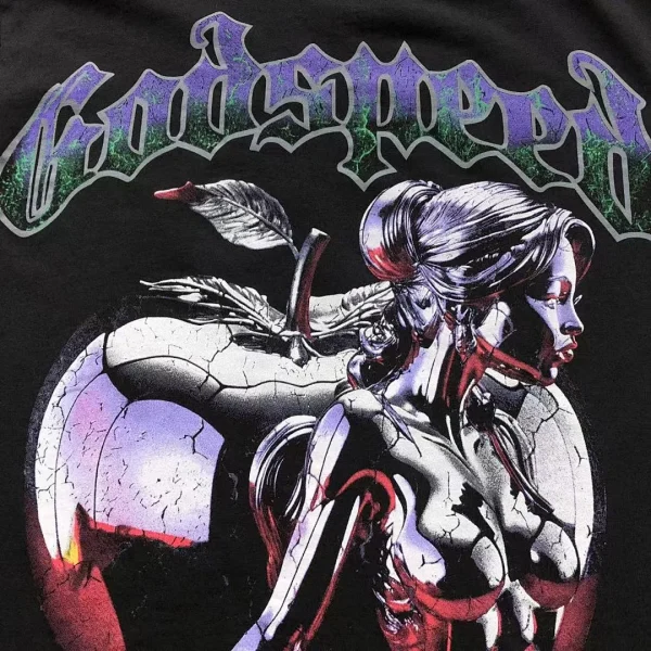 GODSPEED Cream Motorcycle Circle Graphic T-Shirt - second colorway