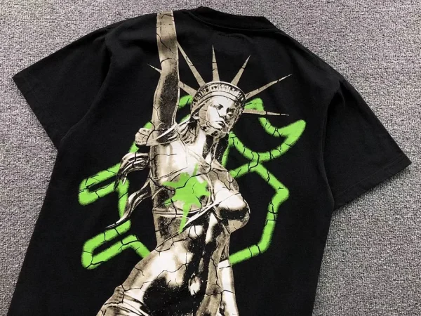 GODSPEED Cream Skeleton Knight Horse T-Shirt - fabric detail