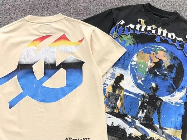 GODSPEED Black Earth Beach Couple Washed T-Shirt - size reference