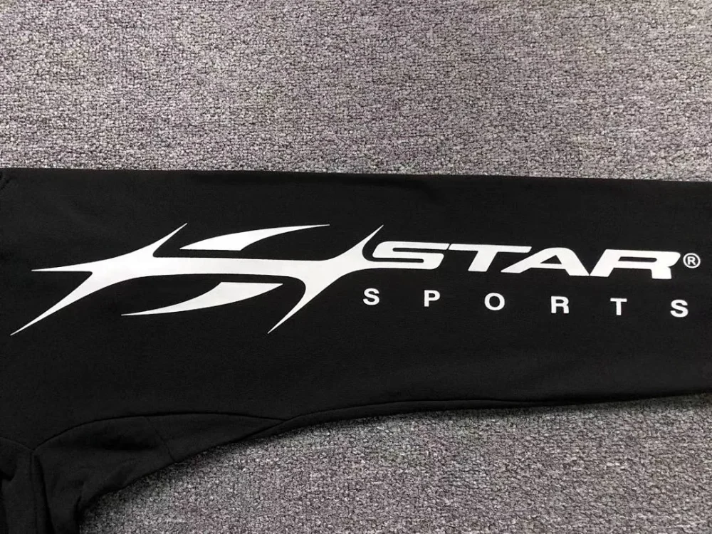 HELLSTAR Black White Racing Side Sweatpants - fabric detail