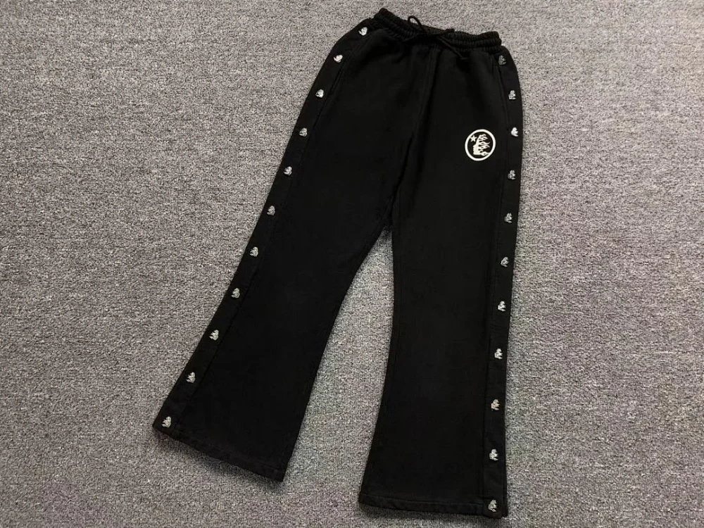 HELLSTAR Black White Studded Sweatpants - alternate angle