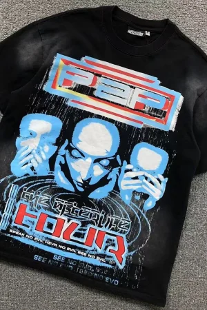 HELLSTAR Black Esa Blue Portrait Tour T-Shirt