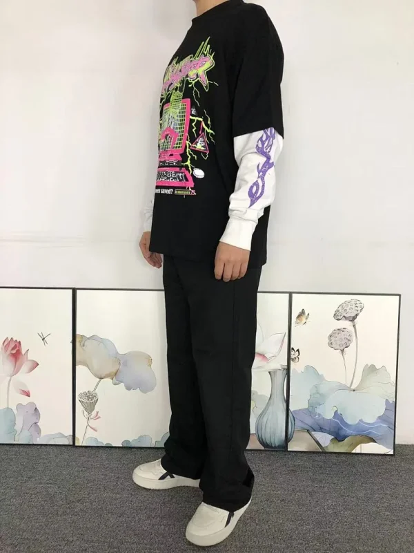 HELLSTAR Black Pink Graphic Long Sleeve - full look
