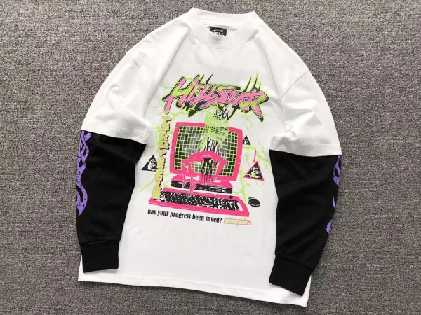 HELLSTAR Black Pink Graphic Long Sleeve - styled shot