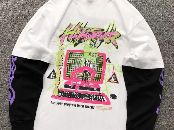 HELLSTAR Black Pink Graphic Long Sleeve - fabric detail