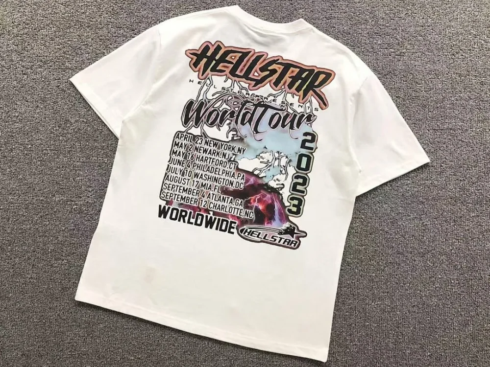 HELLSTAR White Colorful Cartoon Collage T-Shirt - second colorway