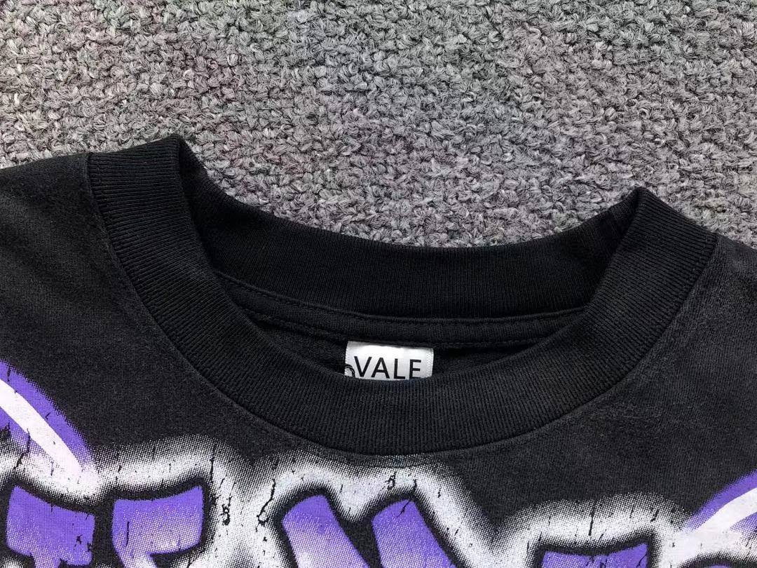 VALLEY Black Graffiti Lightning Football Player T-Shirt - photo 12