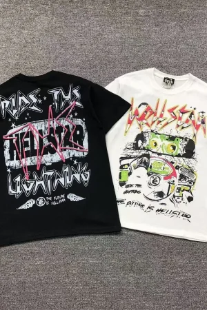 HELLSTAR Black Colorful Collage T-Shirt